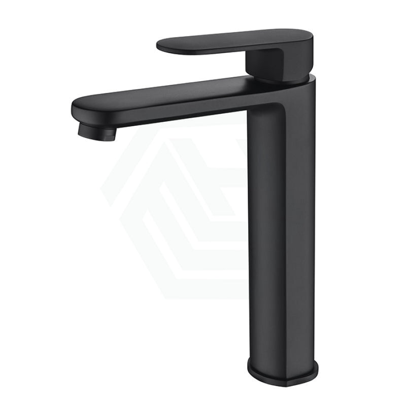 Cora Brass Matt Black Tall Basin Mixer Tap For Vanity And Sink Mixers