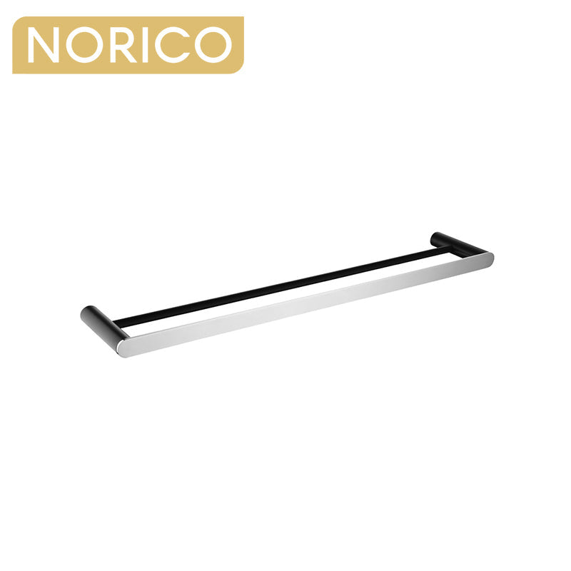 Norico Esperia Chrome & Matt Black Double Towel Rail 600/800Mm Stainless Steel 304 Wall Mounted