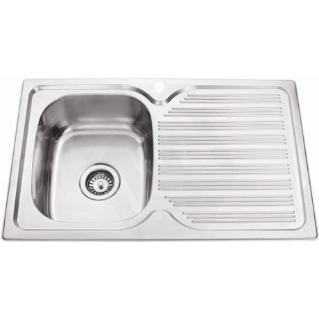 Eden 780X480X170Mm Stainless Steel Kitchen Sink Left Right Single Bowl Available Drainer Board Hand