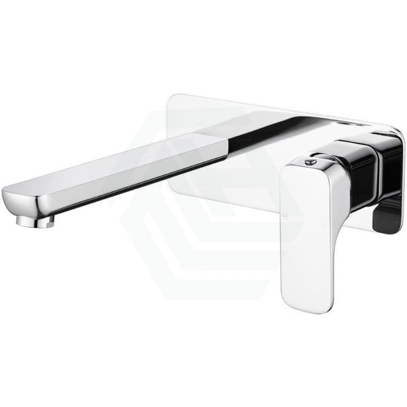 Eden Chrome Soft Square Brass Wall Mounted Mixer With Spout For Bathtub And Basin