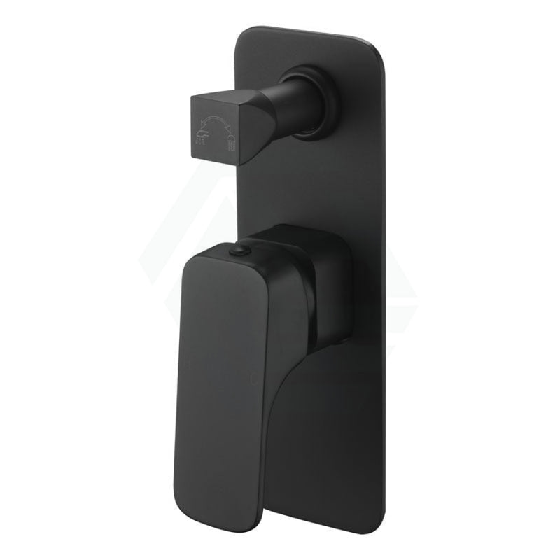 Eden Brass Wall Mixer with Diverter Black