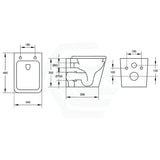 Enox Rimless Wall Hung Toilet Pan With Vortex Flushing Technology For Bathroom Wall-Hung