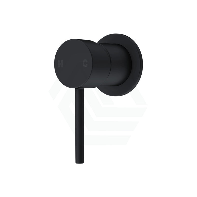 Brass Round Shower Wall Mixer 60mm Black