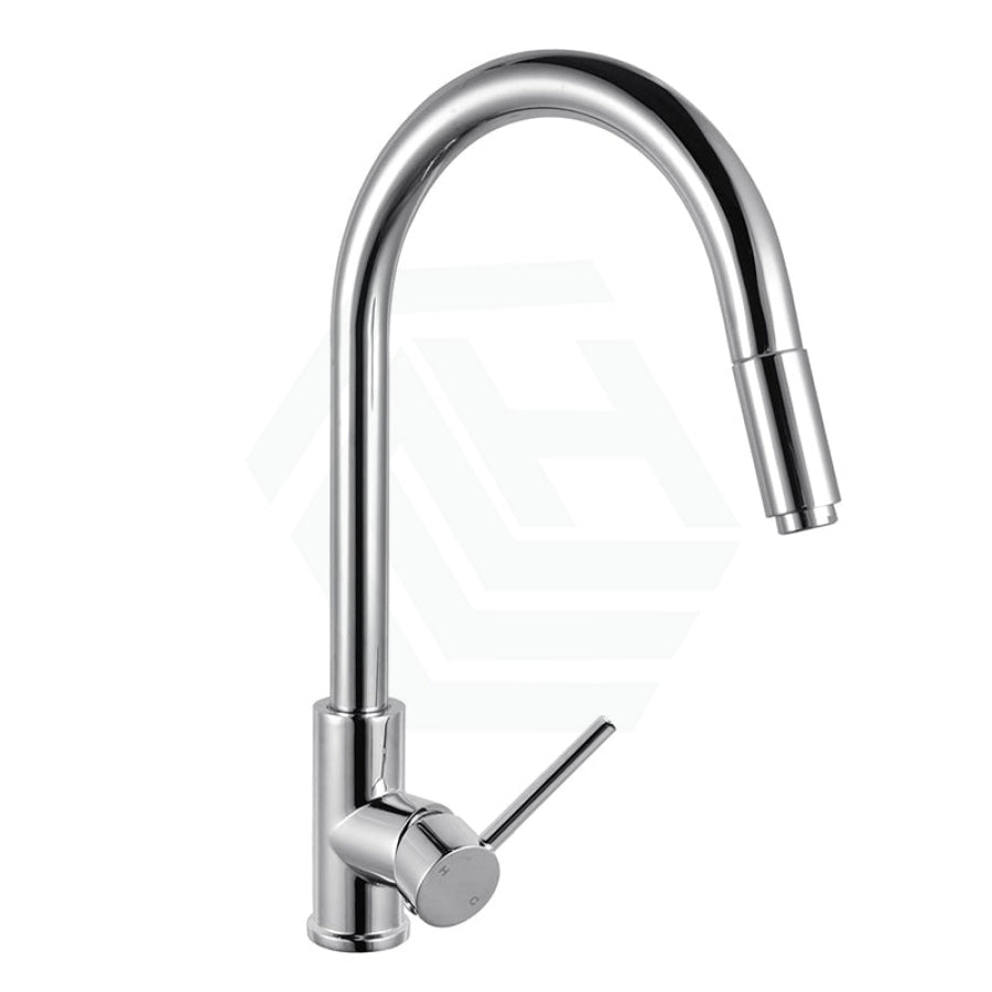 Euro Chrome Solid Brass Round Mixer Tap With 360 Swivel And Pull Out For Kitchen Sink Mixers