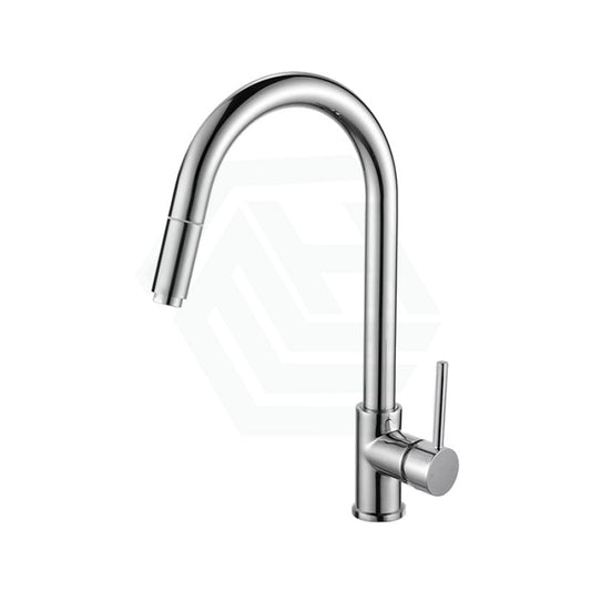 Euro Chrome Solid Brass Round Mixer Tap With 360 Swivel And Pull Out For Kitchen Sink Mixers