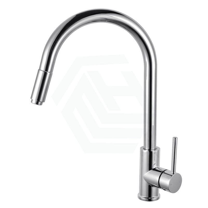 Euro Chrome Solid Brass Round Mixer Tap With 360 Swivel And Pull Out For Kitchen Sink Mixers