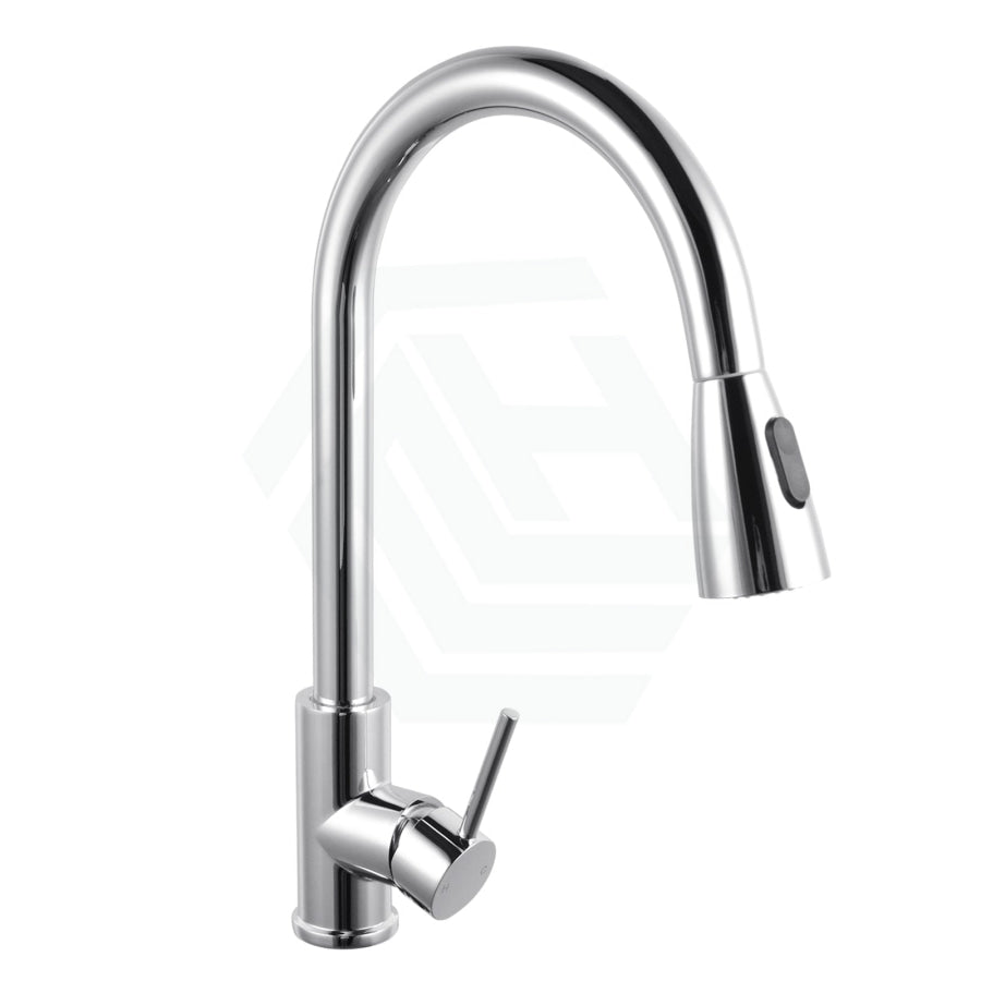 Euro Chrome Solid Brass Round Mixer Tap With 360 Swivel And Pull Out Multi Spray Option For Kitchen