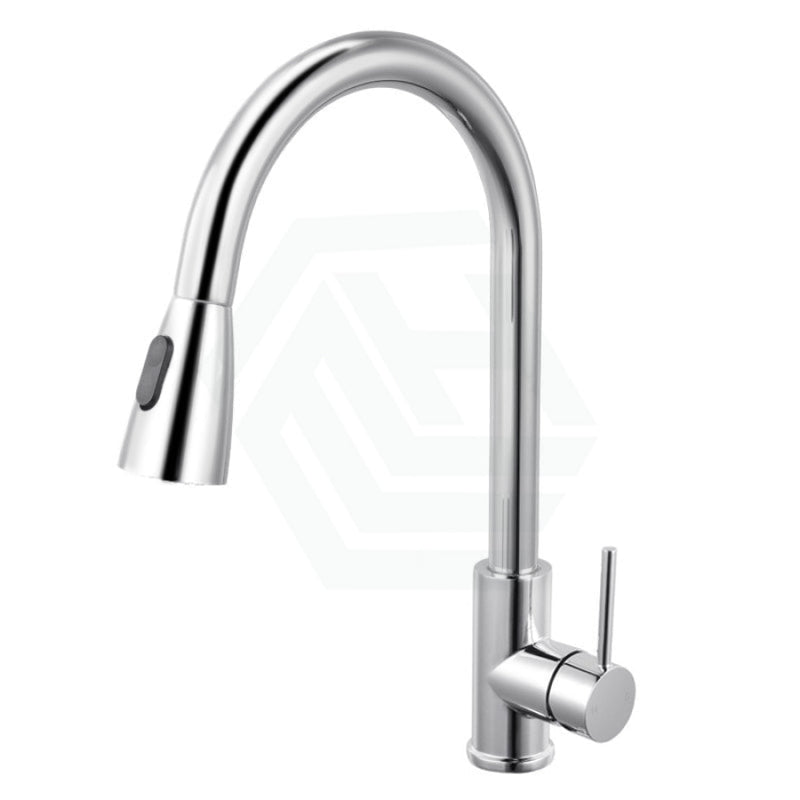 Round Chrome Pull Out Kitchen Sink Mixer Tap