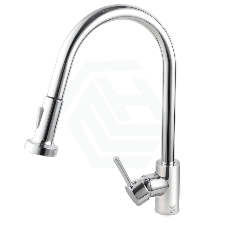 Euro Chrome Solid Brass Round Mixer Tap With 360 Swivel And Wide Pull Out Multi Spray Option For