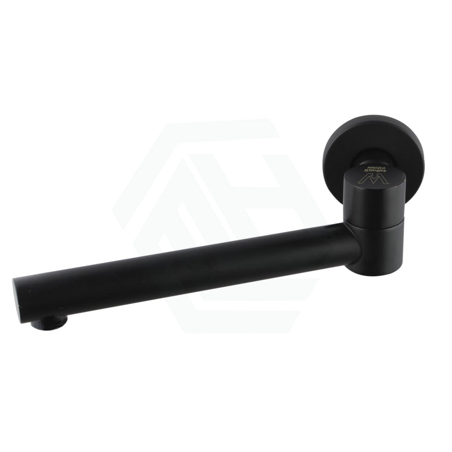 Euro Matt Black Solid Brass Round Wall Spout With 180 Swivel For Bathroom Bathroom Products