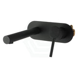 Euro Matt Black Solid Brass Round Wall Spout With Mixer For Bathtub