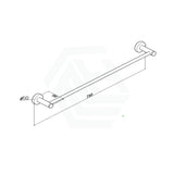 Euro Pin Lever 790Mm Round Chrome Single Towel Rack Rail Cut To Size Bathroom Products