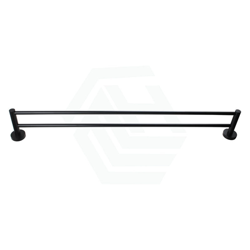 Euro Pin Lever Round Black Double Towel Rack Rail Cut To Size Bathroom Products