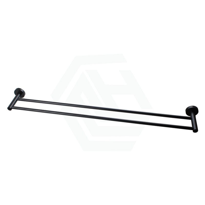 Euro Pin Lever Round Black Double Towel Rack Rail Cut To Size Bathroom Products