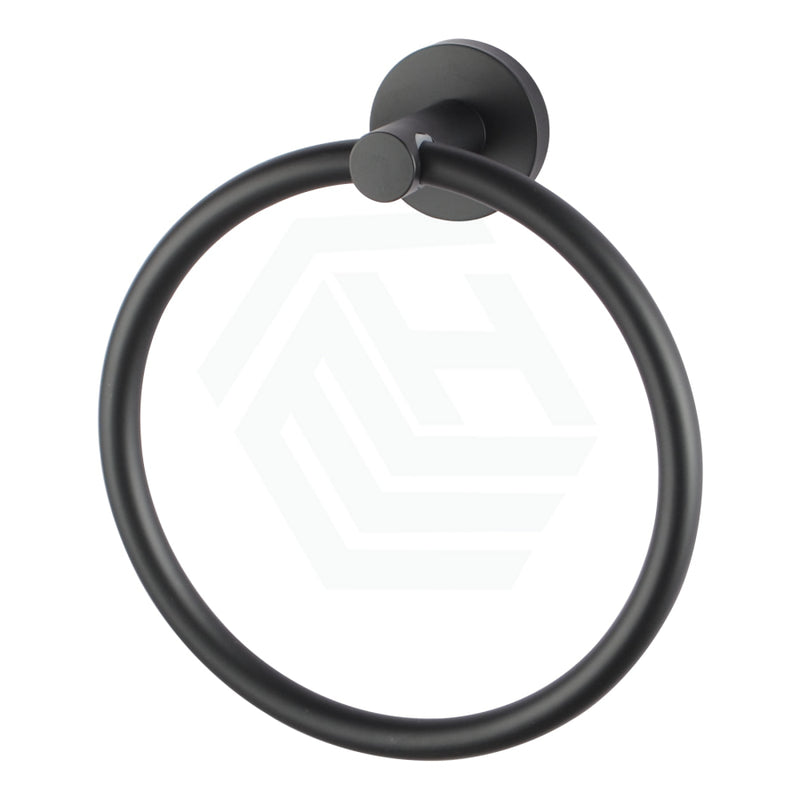 Euro Pin Lever Round Black Hand Towel Ring Wall Mounted Bathroom Products