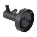 Euro Pin Lever Round Black Stainless Steel Double Robe Hook Wall Mounted