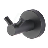 Euro Pin Lever Round Black Stainless Steel Double Robe Hook Wall Mounted