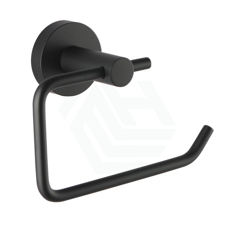 Euro Pin Lever Round Black Toilet Paper Roll Holder Wall Mounted