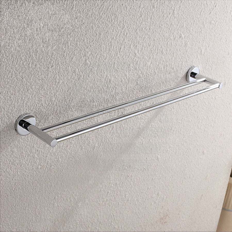 Euro Pin Lever Round Chrome Double Towel Rack Rail Cut To Size Bathroom Products