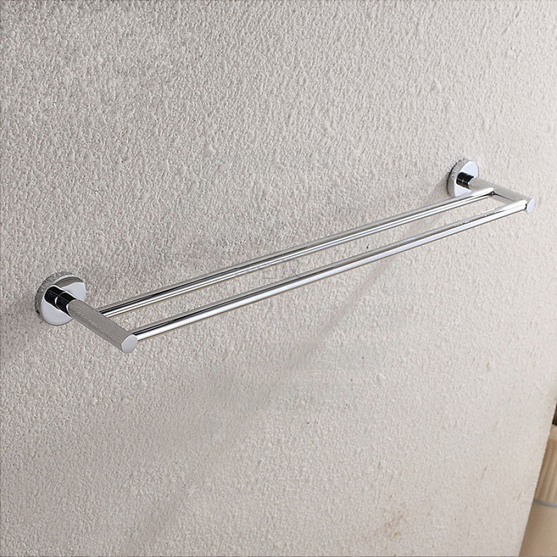 Euro Pin Lever Round Chrome Double Towel Rack Rail Cut To Size Bathroom Products