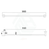 Euro Pin Lever Round Chrome Single Towel Rack Rail 900Mm Stainless Steel 304 Bathroom Products