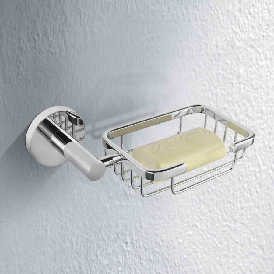 Soap Holder Euro Pin Lever Round Stainless Steel Chrome