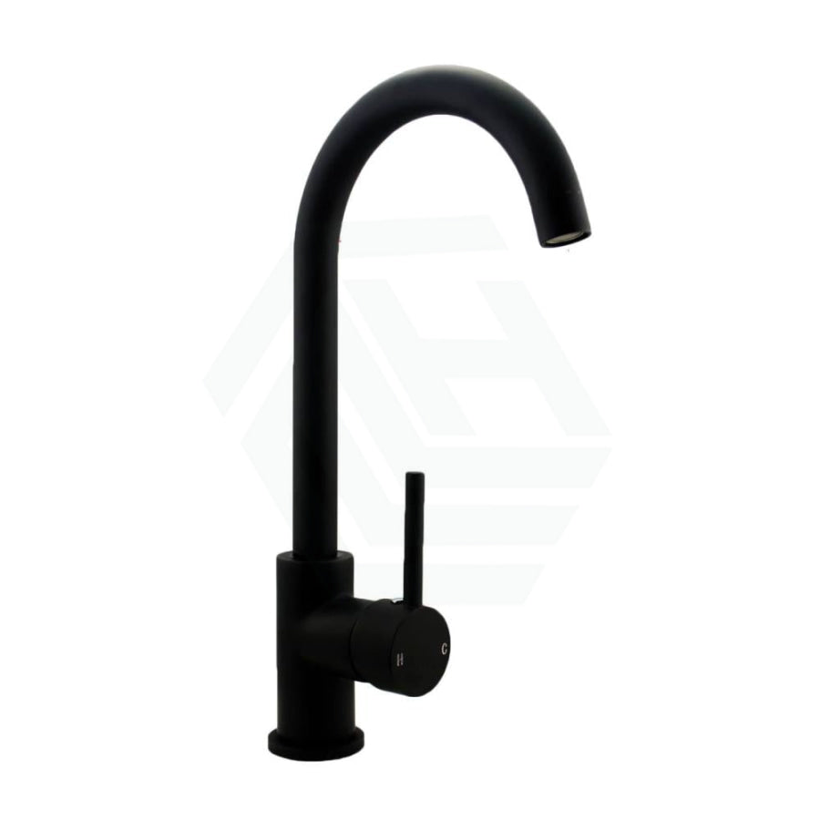 Euro Round Electroplated Matt Black Kitchen Sink Mixer Tap 360° Swivel Products