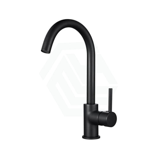 Euro Round Electroplated Matt Black Kitchen Sink Mixer Tap 360 Swivel Mixers