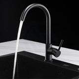 Euro Round Electroplated Matt Black Kitchen Sink Mixer Tap 360° Swivel Products