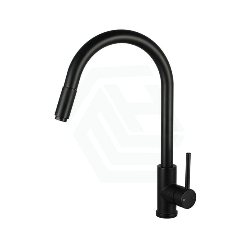 Euro Round Matt Black 360 Swivel Pull Out Kitchen Sink Mixer Tap Solid Brass Mixers