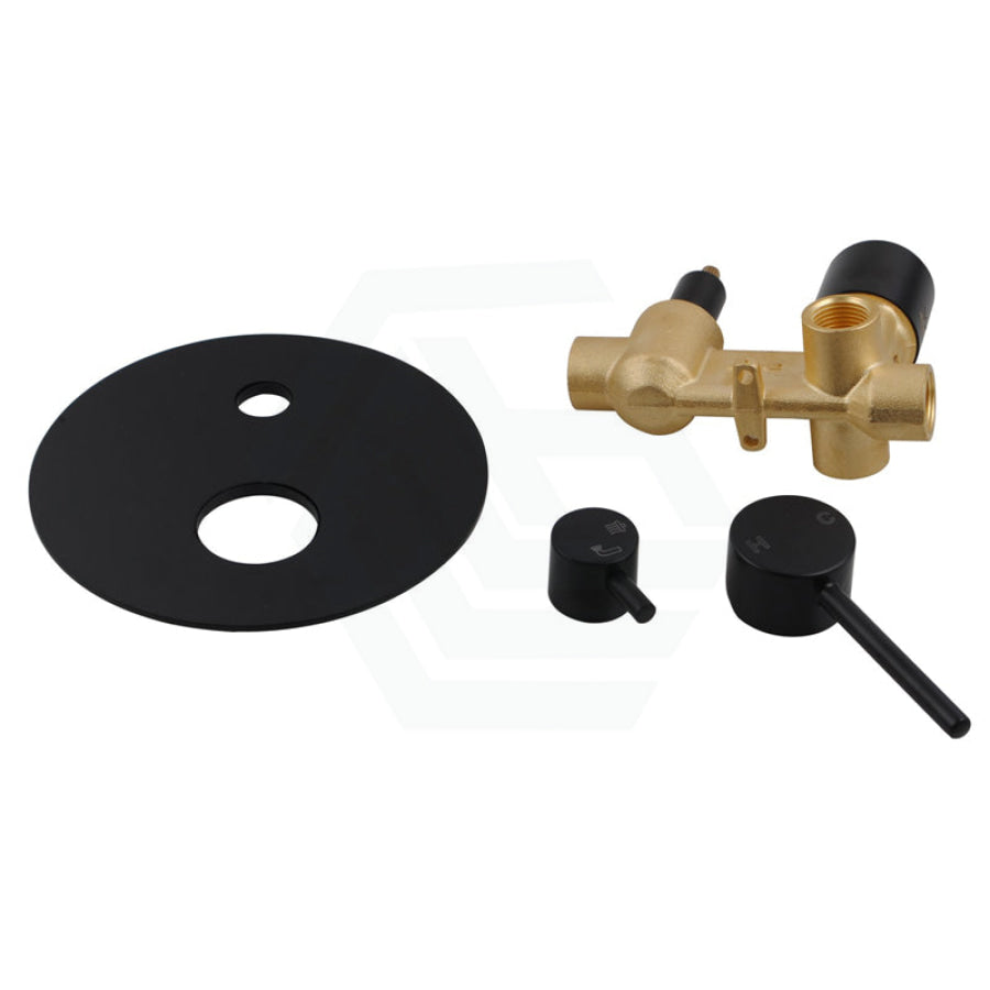 Euro Round Matt Black Shower/bath Mixer Diverter Bathroom Products