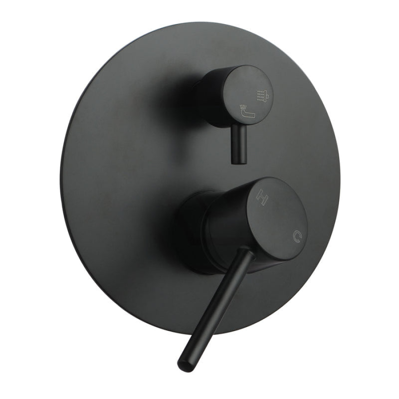 Euro Round Matt Black Shower/bath Mixer Diverter Bathroom Products