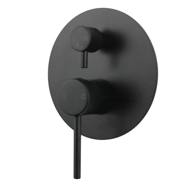 Euro Round Matt Black Shower/bath Mixer Diverter