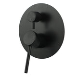 Euro Round Matt Black Shower/bath Mixer Diverter Bathroom Products