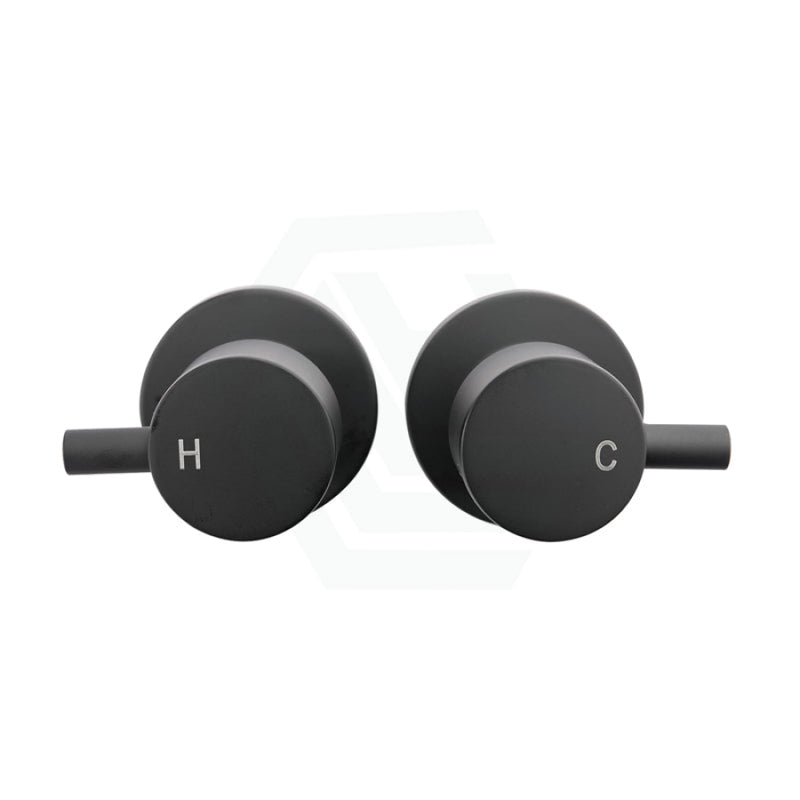 Euro Round Matt Black Shower Wall Taps Bathroom Products