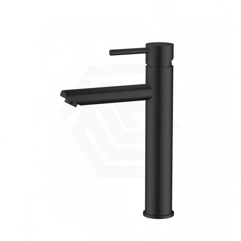 Euro Round Solid Brass Black Tall Basin Mixer Bathroom Vanity Tap Mixers