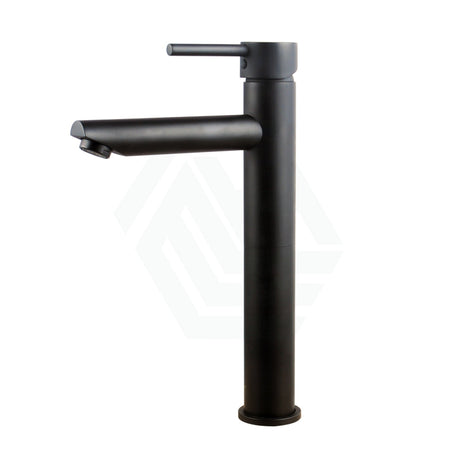 Euro Brass Round Tall Basin Mixer Black