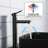 Euro Round Solid Brass Black Tall Basin Mixer Bathroom Vanity Tap Products