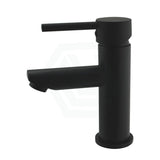 Round Solid Brass Short Basin Mixer Tap Black