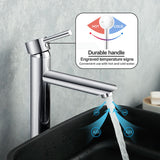 Euro Solid Brass Round Chrome Tall Basin Mixer Vanity Tap Bathroom Products