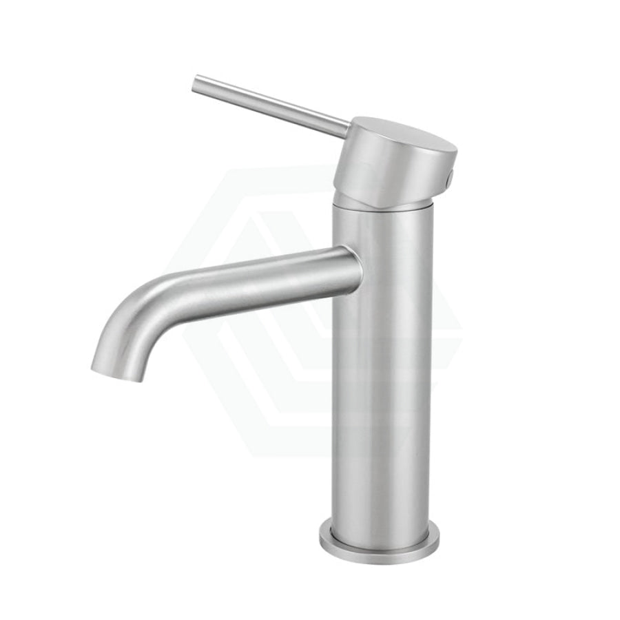 N#1(Nickel) Lucid Pin Round Brushed Nickel Basin Mixer Tap Bathroom Vanity Short Mixers