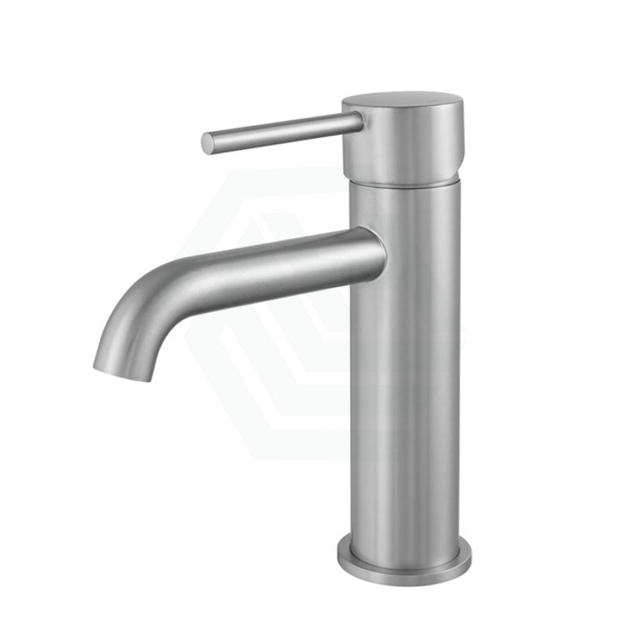 N#1(Nickel) Lucid Pin Round Brushed Nickel Basin Mixer Tap Bathroom Vanity Short Mixers