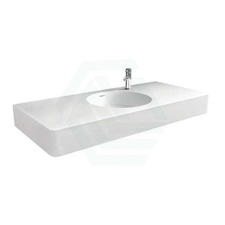 Fienza 1000x450x135mm Matt White Cast Stone Wall Hung Basin