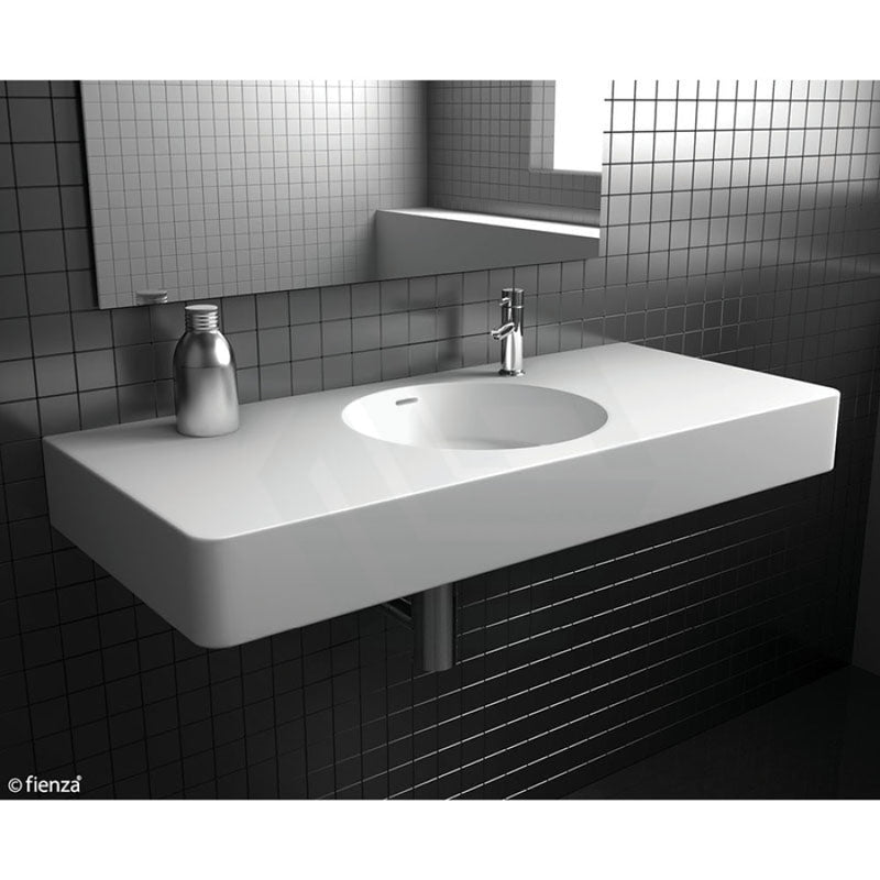 Fienza 1000x450x135mm Matt White Cast Stone Wall Hung Basin