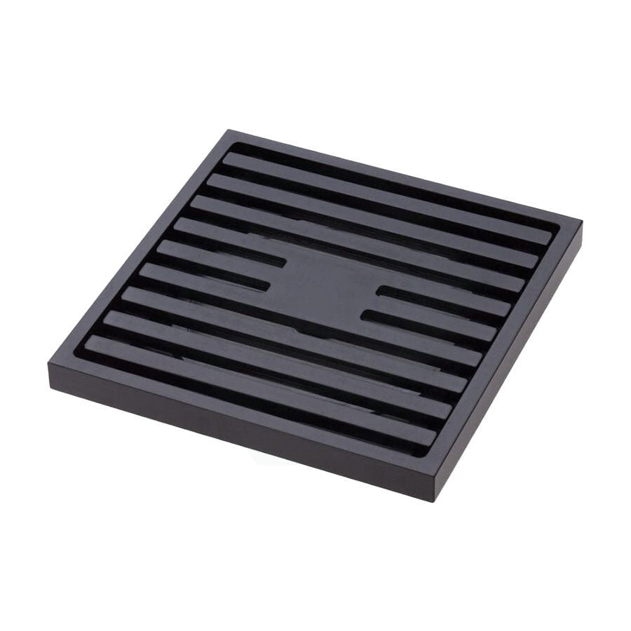 Fienza Square Slim Grate Floor Waste 88Mm Outlet Matte Black Wastes