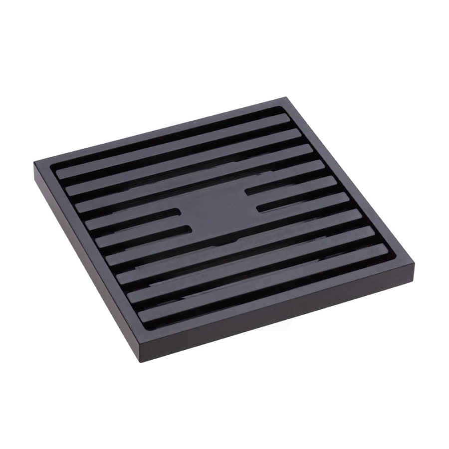 Fienza Square Slim Grate Floor Waste 88Mm Outlet Matte Black Wastes