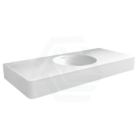 Fienza 1200x450x135mm Matt White Cast Stone Wall Hung Basin