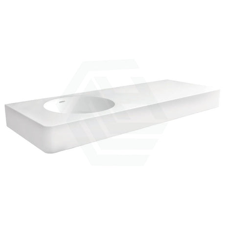 Fienza 1200x450x135mm Matt White Cast Stone Wall Hung Basin Left-Hand Bowl