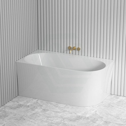 Fienza 1400Mm Chloe Bathtub Left Corner Acrylic Gloss White No Overflow Bathtubs