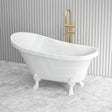 Fienza 1500/1700Mm Clawfoot Gloss White Freestanding Bathtub Acrylic With Overflow Semi-Gloss White